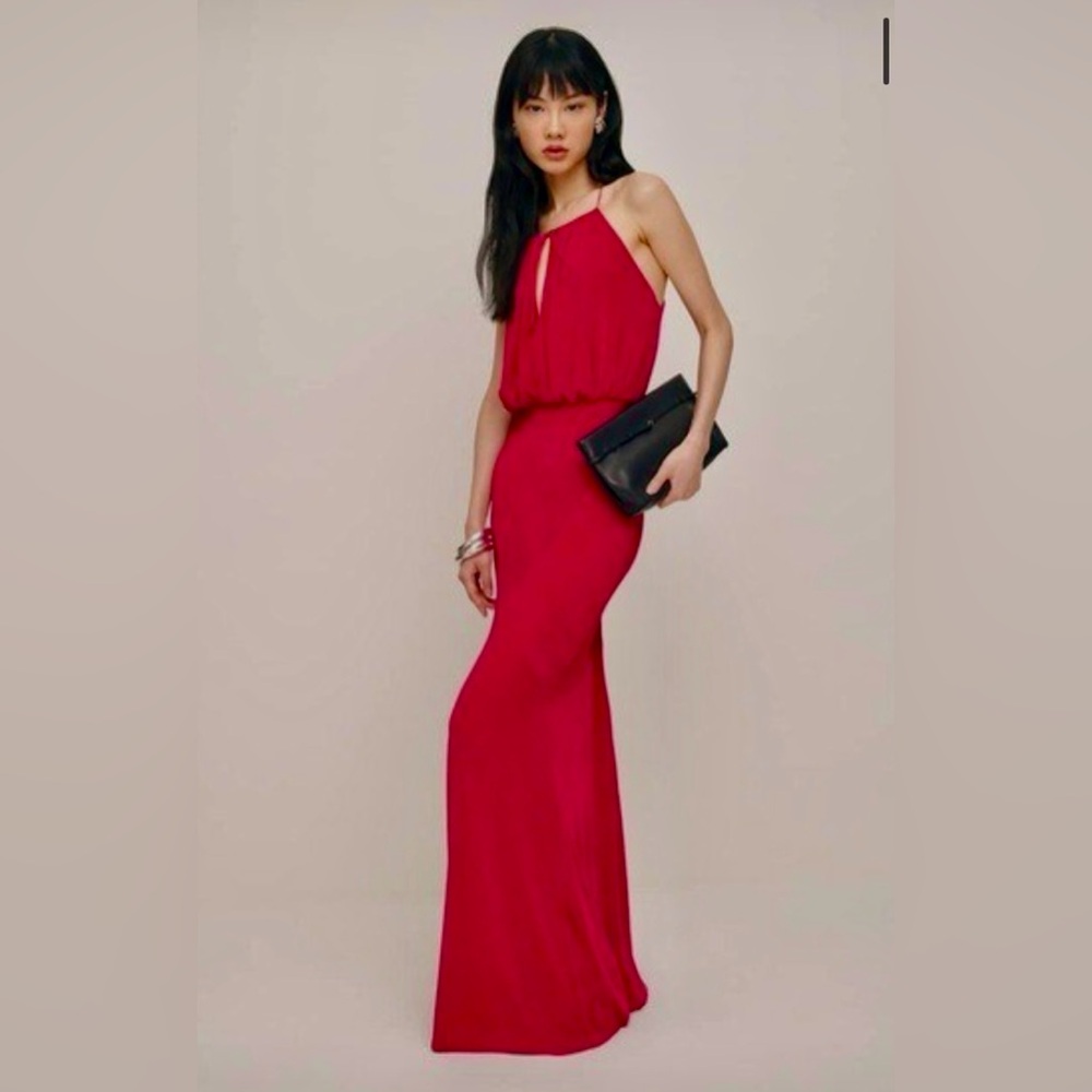 Lupe Knit Maxi Dress. New with tags! Elegant Red Halter Dress